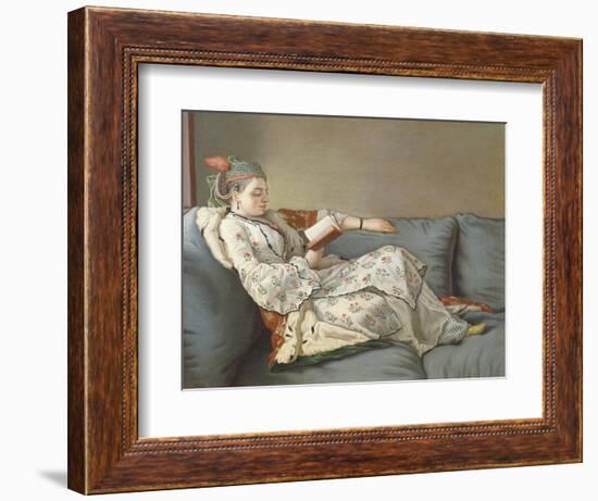 La Sultane Lisant', a Lady in Turkish Costume Reading on a Divan-Jean-Etienne Liotard-Framed Giclee Print