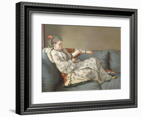 La Sultane Lisant', a Lady in Turkish Costume Reading on a Divan-Jean-Etienne Liotard-Framed Giclee Print