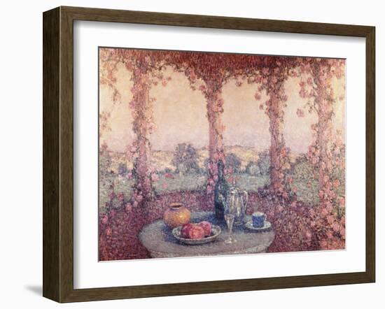 La Table Sous La Tonnelle, 1917-Henri Eugene Augustin Le Sidaner-Framed Giclee Print