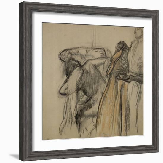 La Tasse de chocolat, après le bain-Edgar Degas-Framed Giclee Print