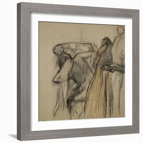 La Tasse de chocolat, après le bain-Edgar Degas-Framed Giclee Print