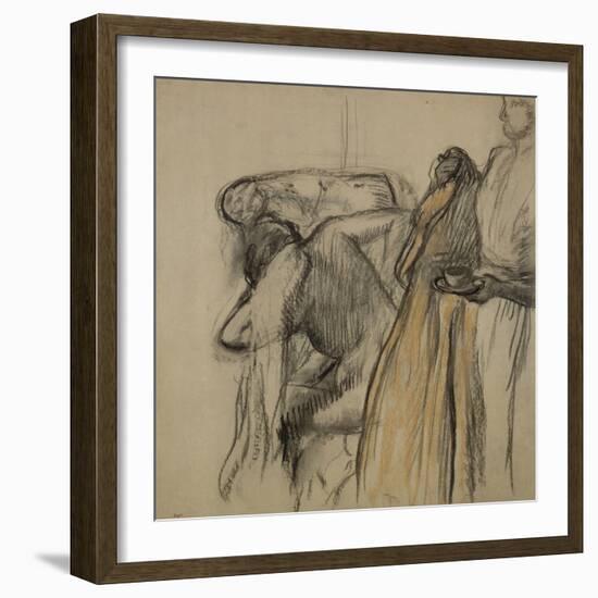 La Tasse de chocolat, après le bain-Edgar Degas-Framed Giclee Print