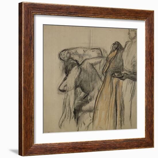 La Tasse de chocolat, après le bain-Edgar Degas-Framed Giclee Print