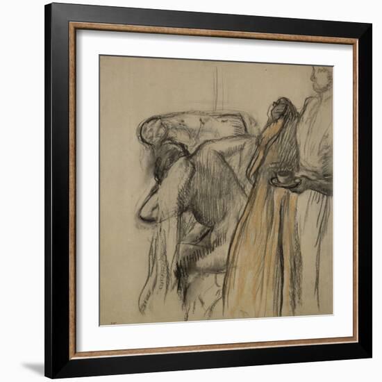 La Tasse de chocolat, après le bain-Edgar Degas-Framed Giclee Print