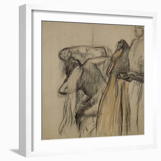 La Tasse de chocolat, après le bain-Edgar Degas-Framed Giclee Print