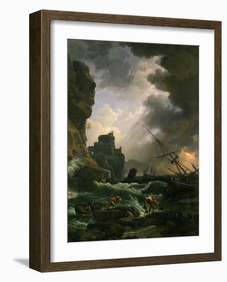 La Tempête (Tempest), 1777-Claude Joseph Vernet-Framed Giclee Print