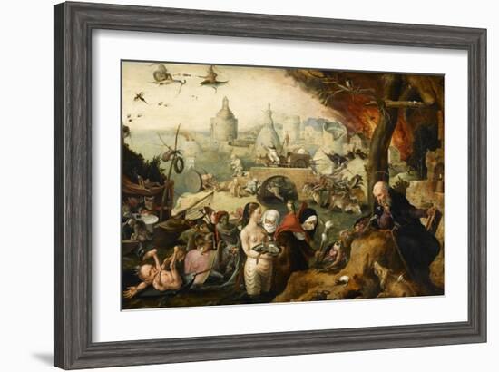 La tentation de saint Antoine-Pieter Huys-Framed Giclee Print