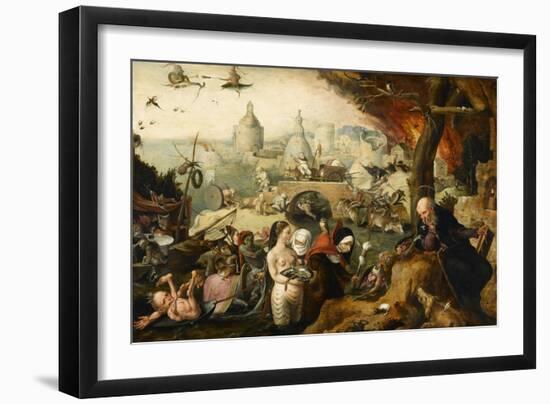 La tentation de saint Antoine-Pieter Huys-Framed Giclee Print