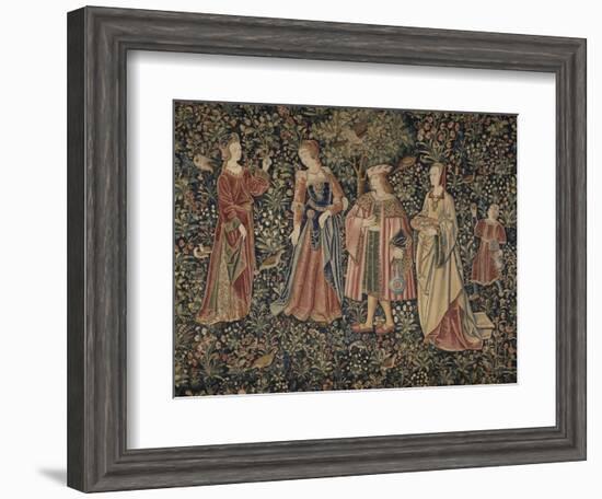 La tenture de la Vie Seigneuriale : La Promenade-null-Framed Giclee Print