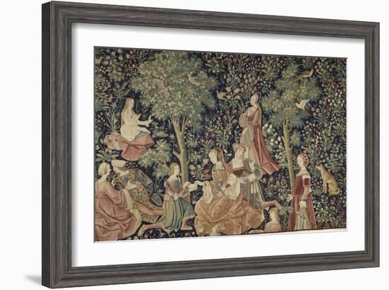 La tenture de la Vie Seigneuriale : Scènes galantes-null-Framed Giclee Print