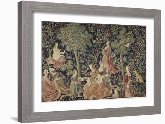 La tenture de la Vie Seigneuriale : Scènes galantes-null-Framed Giclee Print