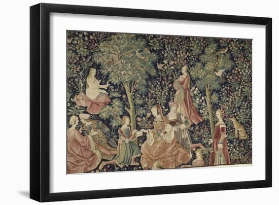 La tenture de la Vie Seigneuriale : Scènes galantes-null-Framed Giclee Print