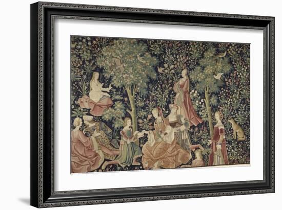 La tenture de la Vie Seigneuriale : Scènes galantes-null-Framed Giclee Print