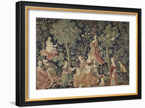 La tenture de la Vie Seigneuriale : Scènes galantes-null-Framed Giclee Print