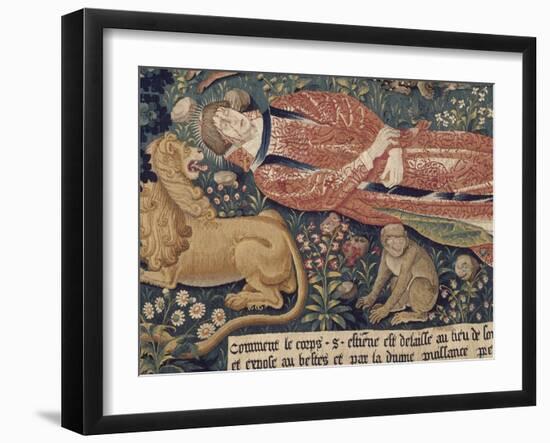 La tenture de Saint Etienne, pièce V : le martyre de saint Etienne-Colijn de Coter-Framed Giclee Print