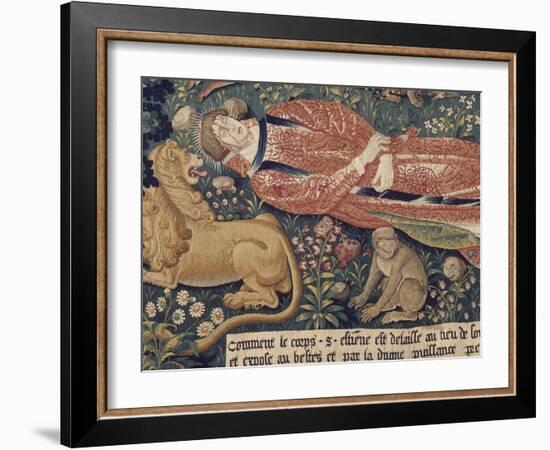 La tenture de Saint Etienne, pièce V : le martyre de saint Etienne-Colijn de Coter-Framed Giclee Print