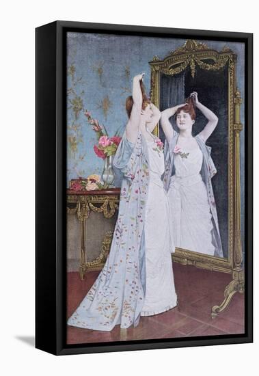 La Toilette, 1890-Auguste Toulmouche-Framed Premier Image Canvas