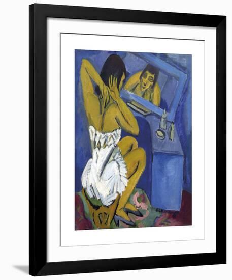 La Toilette - Femme au Miroir-Ernst Ludwig Kirchner-Framed Premium Giclee Print