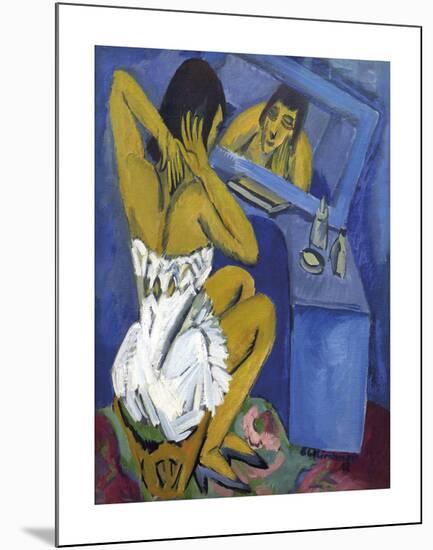 La Toilette - Femme au Miroir-Ernst Ludwig Kirchner-Mounted Premium Giclee Print