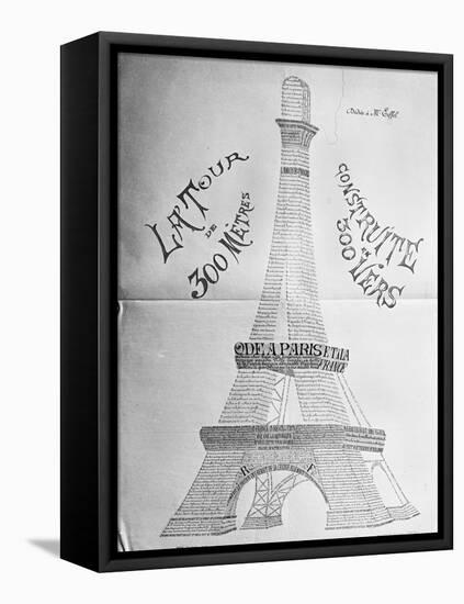 "La Tour Eiffel construite en 300 vers"-null-Framed Premier Image Canvas
