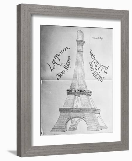 "La Tour Eiffel construite en 300 vers"-null-Framed Giclee Print
