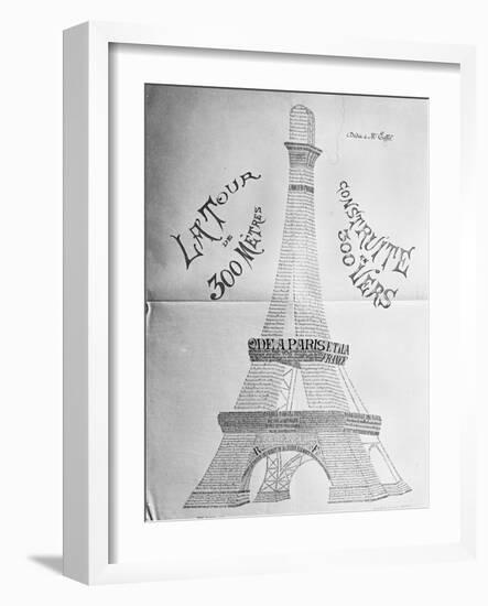 "La Tour Eiffel construite en 300 vers"-null-Framed Giclee Print