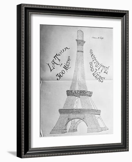"La Tour Eiffel construite en 300 vers"-null-Framed Giclee Print