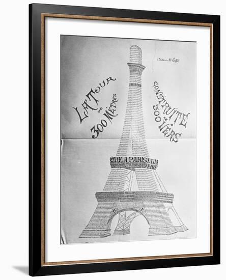 "La Tour Eiffel construite en 300 vers"-null-Framed Giclee Print