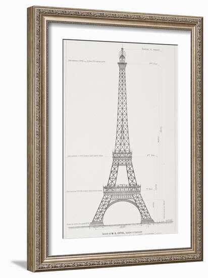 La Tour Eiffel de 300 mètres, projet coté-null-Framed Giclee Print