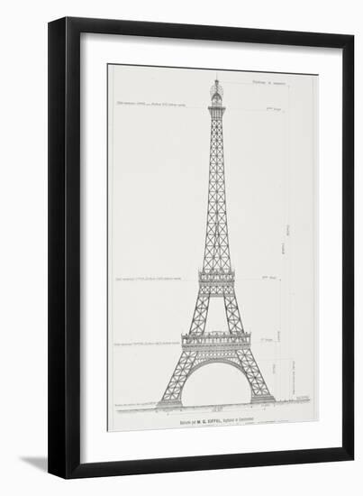 La Tour Eiffel de 300 mètres, projet coté-null-Framed Giclee Print