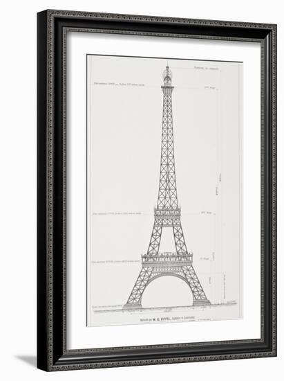 La Tour Eiffel de 300 mètres, projet coté-null-Framed Giclee Print