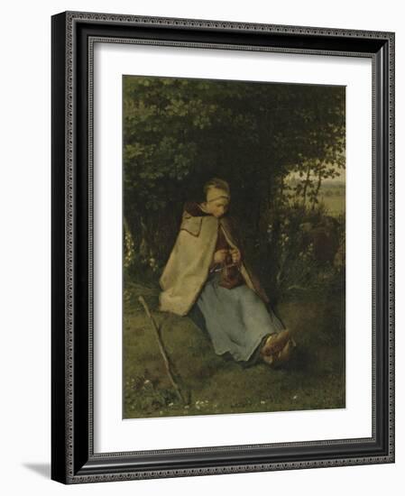 La tricoteuse-Jean-François Millet-Framed Giclee Print