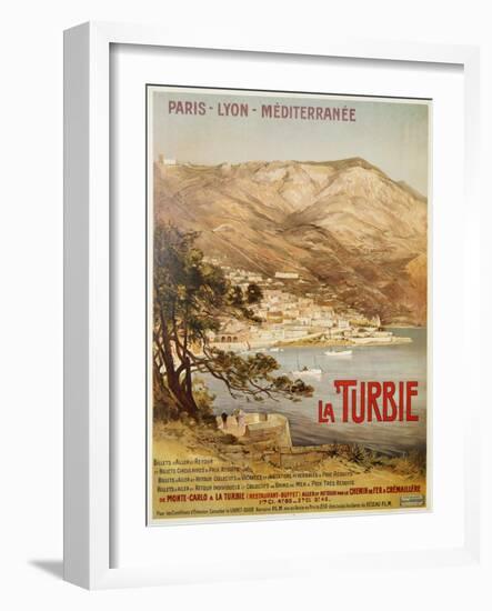 La Turbie Travel Poster-E. Bourgeois-Framed Giclee Print