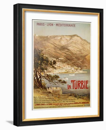 La Turbie Travel Poster-E. Bourgeois-Framed Giclee Print