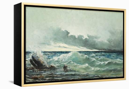 La Vague-Gustave Courbet-Framed Premier Image Canvas