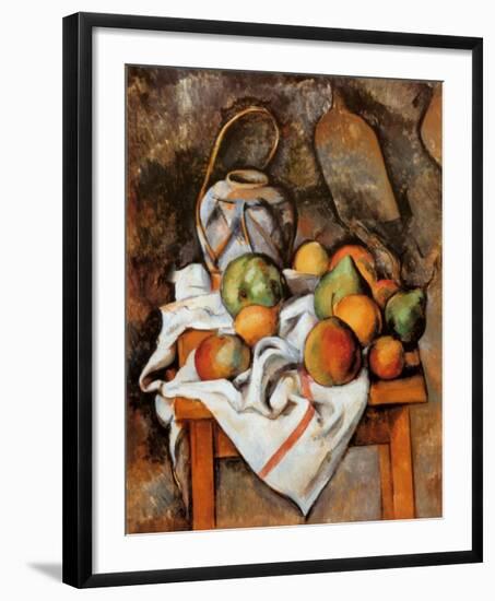 La Vase Paille-Paul Cézanne-Framed Art Print