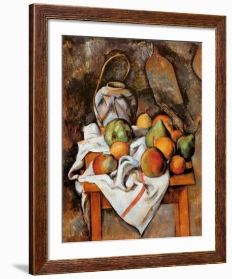 La Vase Paille-Paul Cézanne-Framed Art Print