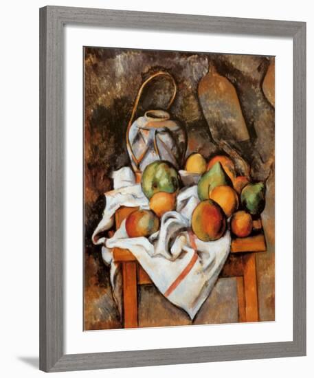 La Vase Paille-Paul Cézanne-Framed Art Print