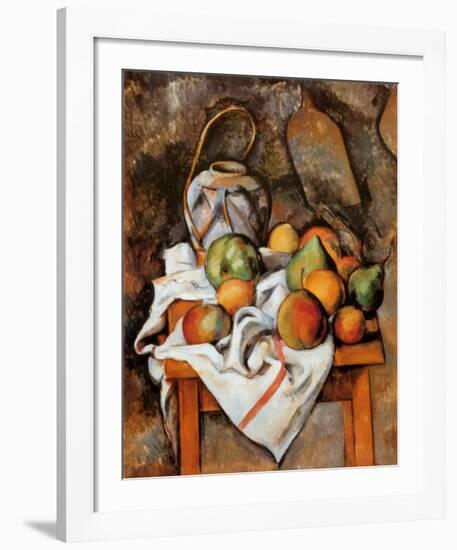 La Vase Paille-Paul Cézanne-Framed Art Print
