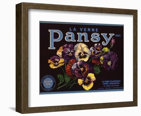 La Verne Pansy Brand - La Verne, California - Citrus Crate Label-Lantern Press-Framed Art Print