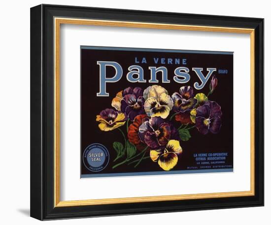 La Verne Pansy Brand - La Verne, California - Citrus Crate Label-Lantern Press-Framed Art Print