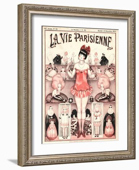 La Vie Parisienne, Erotica Glamour Dolls Art Deco Magazine, France, 1924-null-Framed Giclee Print