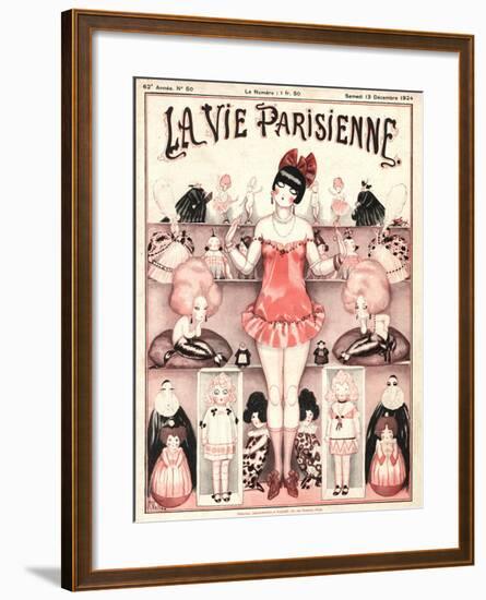 La Vie Parisienne, Erotica Glamour Dolls Art Deco Magazine, France, 1924-null-Framed Giclee Print