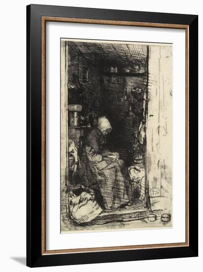 La Vieille Aux Loques from Twelve Etchings from Nature, 1858-James Abbott McNeill Whistler-Framed Giclee Print