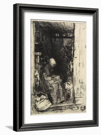 La Vieille Aux Loques from Twelve Etchings from Nature, 1858-James Abbott McNeill Whistler-Framed Giclee Print