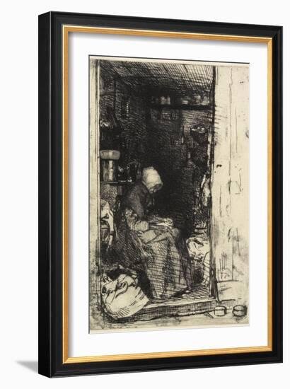 La Vieille Aux Loques from Twelve Etchings from Nature, 1858-James Abbott McNeill Whistler-Framed Giclee Print