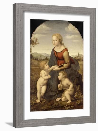 La Vierge à l'Enfant avec le petit saint Jean-Baptiste dite "La Belle Jardinière"-Raffaello Sanzio-Framed Giclee Print