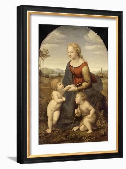 La Vierge à l'Enfant avec le petit saint Jean-Baptiste dite "La Belle Jardinière"-Raffaello Sanzio-Framed Giclee Print