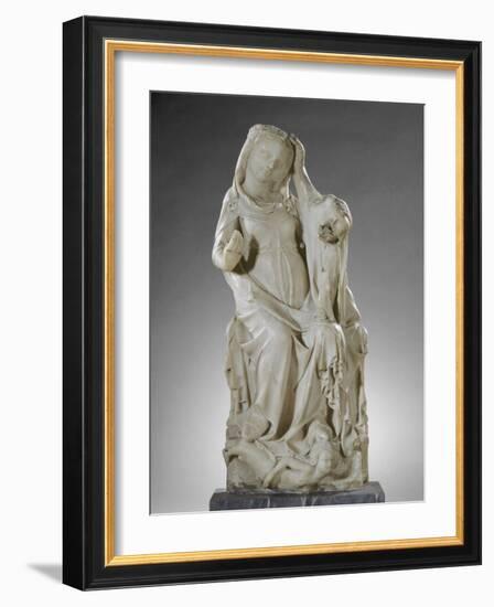 La Vierge assise couronnée par l'Enfant et foulant aux pieds une sirène-null-Framed Giclee Print