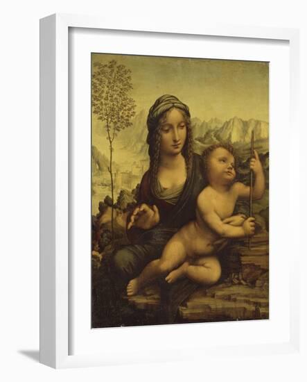 La Vierge au fuseau-Leonardo da Vinci-Framed Giclee Print